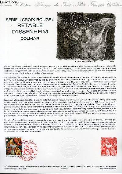 DOCUMENT PHILATELIQUE OFFICIEL N39-85 - SERIE CROIX ROUGE - RETABLE D'ISSENHEIM - COLMAR (N2392 YVERT ET TELLIER)