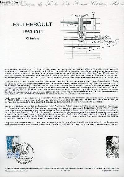 DOCUMENT PHILATELIQUE OFFICIEL N07-86 - PAUL HEROULT 1863-1914 - CHIMISTE (N2400 YVERT ET TELLIER)