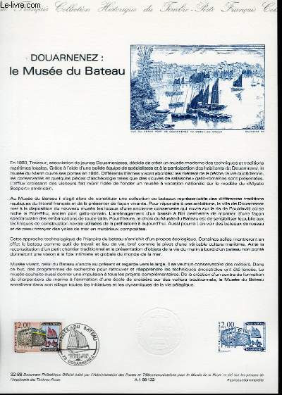 DOCUMENT PHILATELIQUE OFFICIEL N32-88 - DOUARNENEZ : LE MUSEE DU BATEAU (N2545 YVERT ET TELLIER)