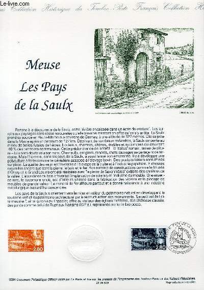 DOCUMENT PHILATELIQUE OFFICIEL - MEUSE LES PAUYS DE LA SAUX (N2890 YVERT ET TELLIER)