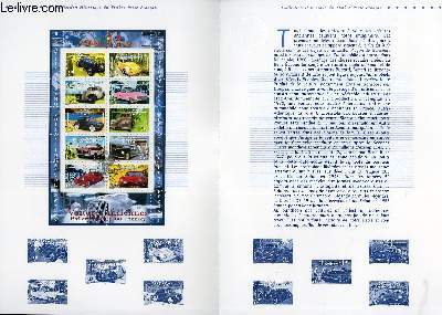 DOCUMENT PHILATELIQUE OFFICIEL - PHILEXJEUNES 2000 - VOITURES ANCIENNES - ANNECY (N3317-3326 YVERT ET TELLIER)