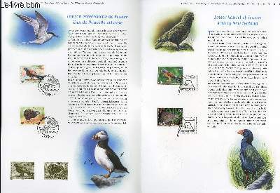 DOCUMENT PHILATELIQUE OFFICIEL - EMISSION COMMUNE FRANCE NOUVELLE-ZELANDE - LES OISEAUX MENACES (N3360-3361 YVERT ET TELLIER)