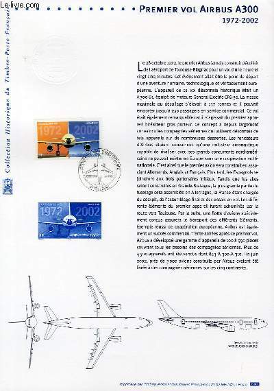 DOCUMENT PHILATELIQUE OFFICIEL - PREMIER VOL AIRBUS A300 - 1972-2002 (N AV 65 YVERT ET TELLIER)