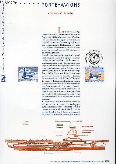 DOCUMENT PHILATELIQUE OFFICIEL - PORTE AVIONS - CHARLES DE GAULLE (N3557 YVERT ET TELLIER)