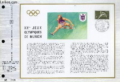 FEUILLET ARTISTIQUE PHILATELIQUE - CEF - N 208 - 20 JEUX OLYMPIQUES DE MUNICH