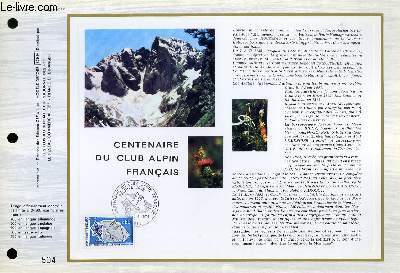 FEUILLET ARTISTIQUE PHILATELIQUE - CEF - N 267 - CENTENAIRE DU CLUB ALPIN FRRANCAIS