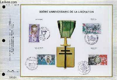 FEUILLET ARTISTIQUE PHILATELIQUE - CEF - N 275 - 30 ANNIVERSAIRE DE LA LIBERATION