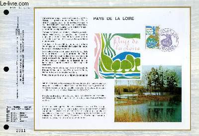FEUILLET ARTISTIQUE PHILATELIQUE - CEF - N 319 - PAYS DE LA LOIRE