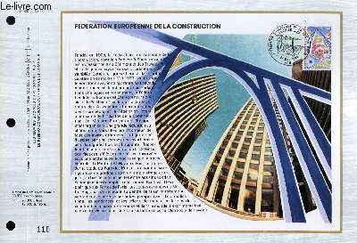 FEUILLET ARTISTIQUE PHILATELIQUE - CEF - N 405 - FEDERATION EUROPEENNE DE LA CONSTRUCTION