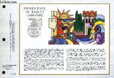 FEUILLET ARTISTIQUE PHILATELIQUE - CEF - N 552 - PIERRE PAUL DE RIQUET (1604-1680)