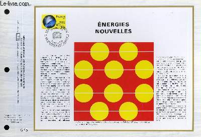 FEUILLET ARTISTIQUE PHILATELIQUE - CEF - N 573 - ENERGIE NOUVELLES