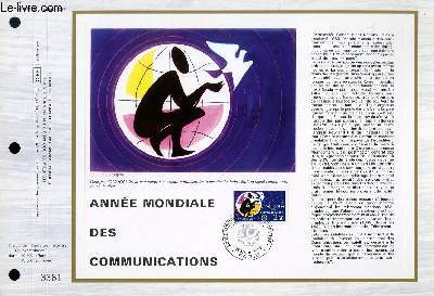 FEUILLET ARTISTIQUE PHILATELIQUE - CEF - N 674 - ANNEE MONDIALE DES COMMUNICATIONS