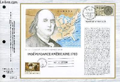 FEUILLET ARTISTIQUE PHILATELIQUE - CEF - N 693 - TRAITE DE VERSAILLES - INDEPENDANCE AMERICAINE 1783