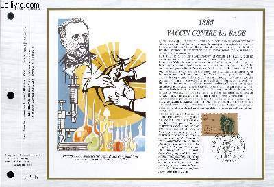 FEUILLET ARTISTIQUE PHILATELIQUE - CEF - N 775 - 1885 - VACCIN CONTRE LA RAGE