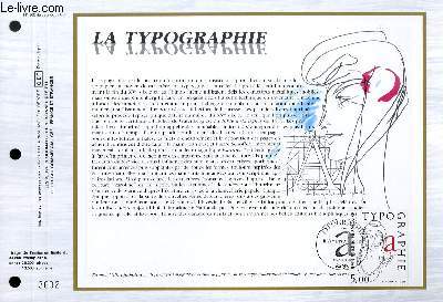 FEUILLET ARTISTIQUE PHILATELIQUE - CEF - N 805 - LA TYPOGRAPHIE