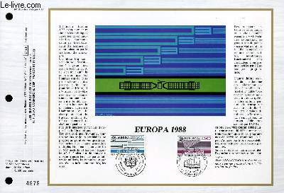 FEUILLET ARTISTIQUE PHILATELIQUE - CEF - N 905 - EUROPA 1988