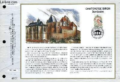 FEUILLET ARTISTIQUE PHILATELIQUE - CEF - N 1094 - CHATEAU DE BIRON DORDOGNE