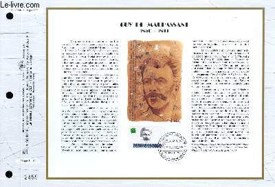 FEUILLET ARTISTIQUE PHILATELIQUE - CEF - N 1121 - GUY DE MAUPASSANT 1850-1893