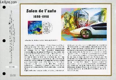 FEUILLET ARTISTIQUE PHILATELIQUE - CEF - N 1398 - SALON DE L'AUTP 1898-1998