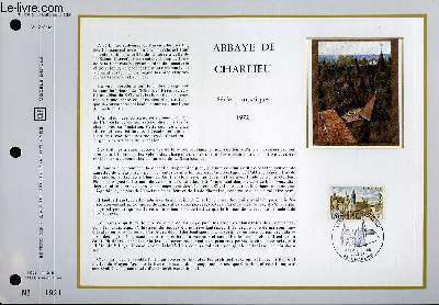 FEUILLET ARTISTIQUE PHILATELIQUE SUR SOIE - CEF - ABBAYE DE CHARLIEU - SERIE TOURISTIQUE - N 198S - N12 SOIE