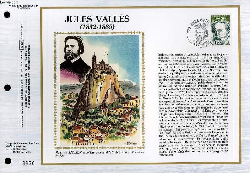FEUILLET ARTISTIQUE PHILATELIQUE SUR SOIE - CEF - JULES VALLES (1882-1885) - N 639S - N460 SOIE