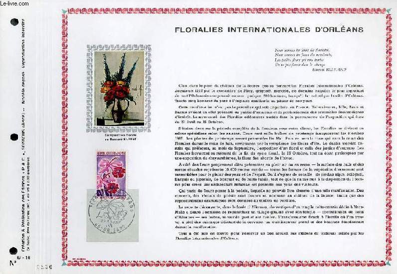 FEUILLET ARTISTIQUE PHILATELIQUE - PAC - 67 - 16 - FLORALIES INTERNATIONALES D'ORLEANS