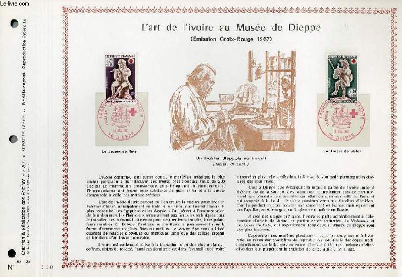 FEUILLET ARTISTIQUE PHILATELIQUE - PAC - 67 - 25 - L'ART DE L'IVOIRE AU MUSEE DE DIEPPE (EMISSION CROIX-ROUGE 1967)