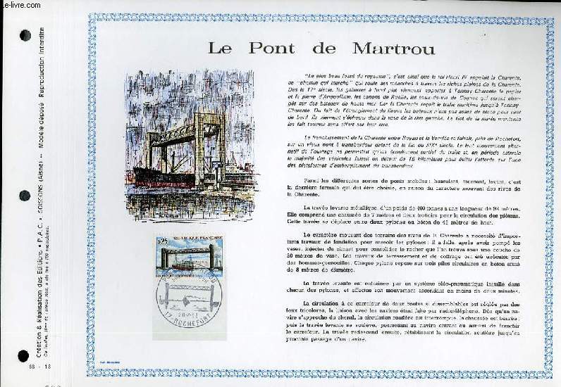 FEUILLET ARTISTIQUE PHILATELIQUE - PAC - 68 - 18 - LE PONT DE MARTROU