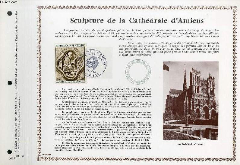FEUILLET ARTISTIQUE PHILATELIQUE - PAC - 69 - 03 - SCULPTURE DE LA CATHEDRALE D'AMIENS