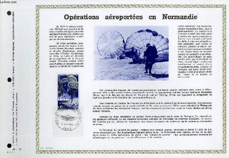 FEUILLET ARTISTIQUE PHILATELIQUE - PAC - 69 - 17 - OPERATIONS AEROPORTEES EN NORMANDIE