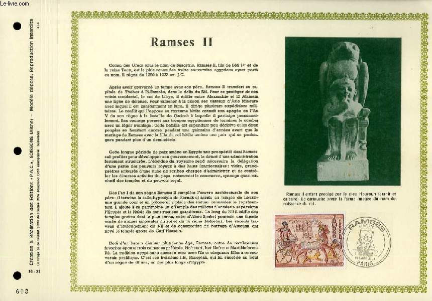 FEUILLET ARTISTIQUE PHILATELIQUE - PAC - 76 - 31 - RAMSES 2