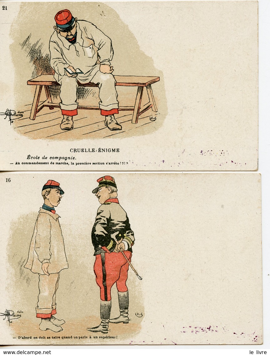 LOT 2 CPA PUBLICITE ILLUSTRATEUR. PRODUITS GLORIA CREME CHAUSSURES VIE MILITAIRE