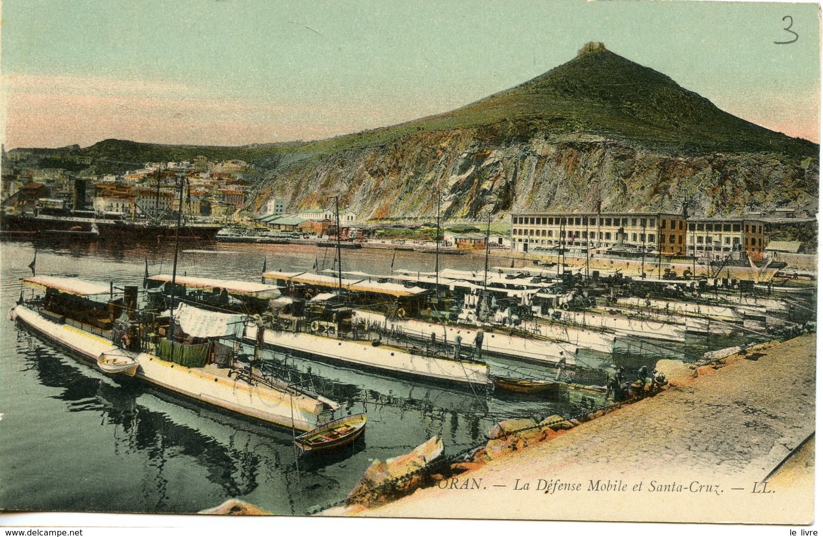 CPA ALGERIE ORAN. LA DEFENSE MOBILE ET SANTA-CRUZ 1911
