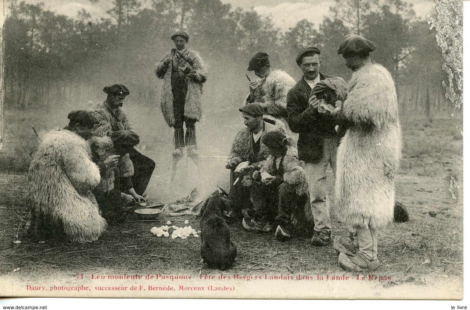 CPA LANDES. LEU MOULEURE DE PASQUOUS - FETE DES BERGERS LANDAIS DANS LA LANDE - 1e REPAS