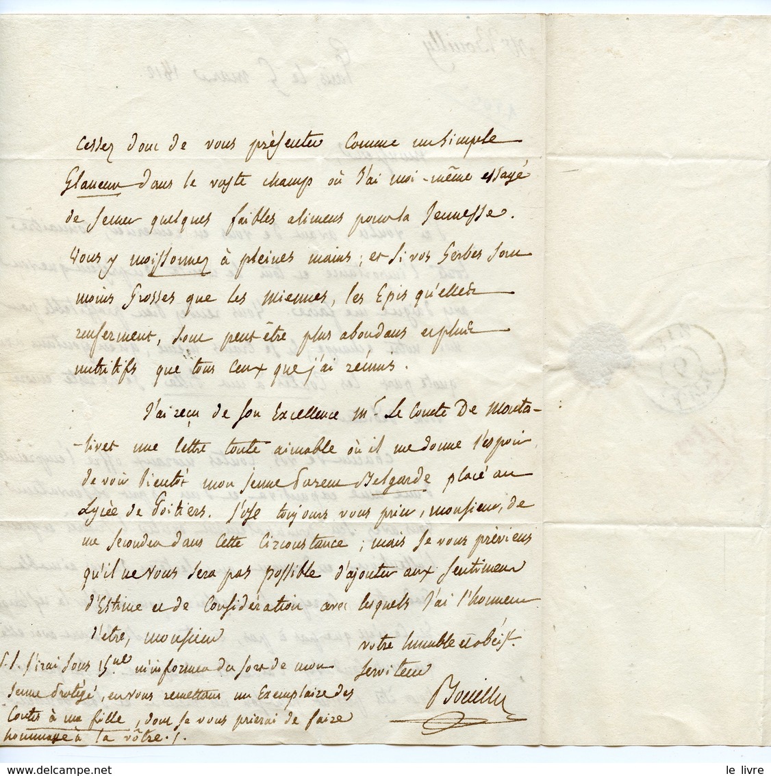 LETTRE 1812 DE PARIS AVEC CACHETS AFFRANCHISSEMENT