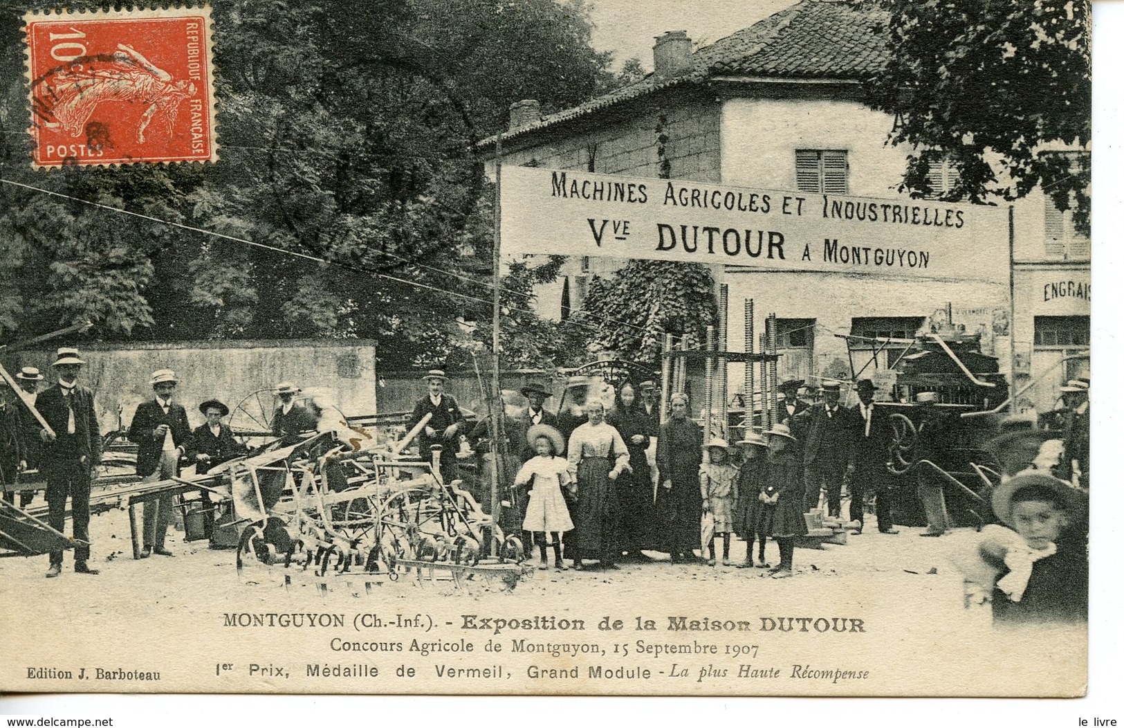 CPA 17 MONTGUYON. EXPOSITION DE LA MAISON DUTOUR CONCOURS AGRICOLE 1907. JOINT UNE FACTURE 1891