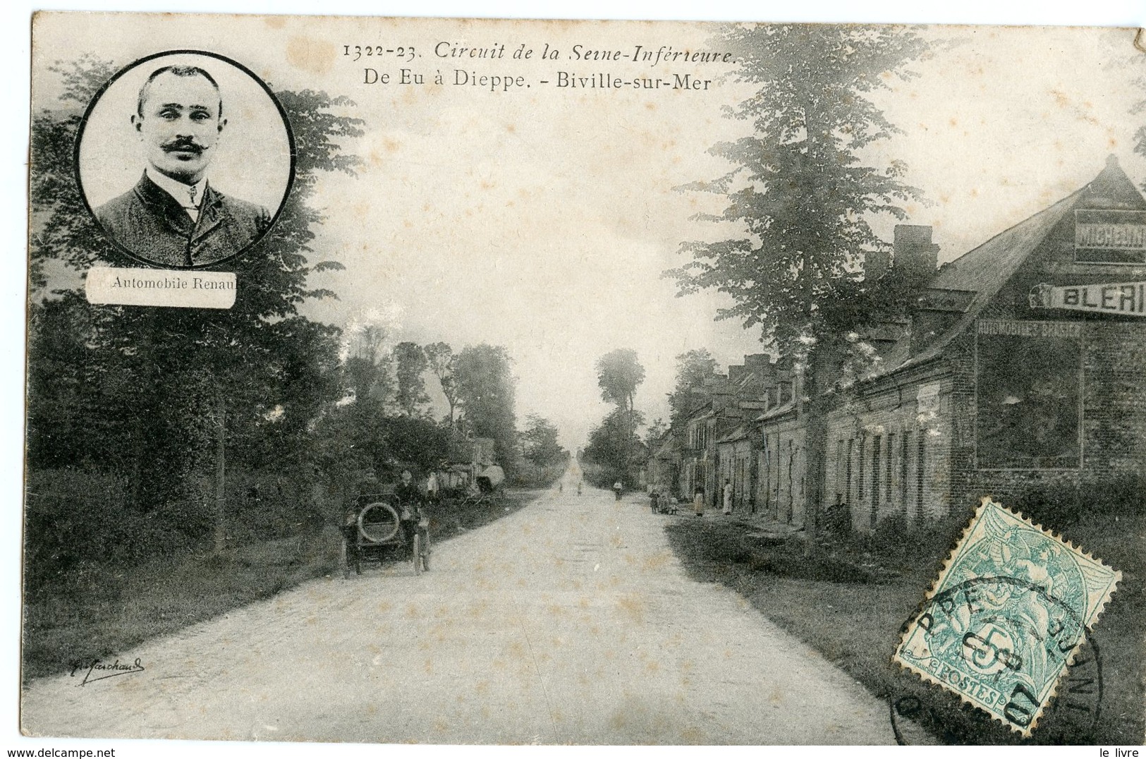 CPA 50 BIVILLE-SUR-MER. CIRCUIT DE LA SEINE INFERIEURE. DE EU A DIEPPE. 1907