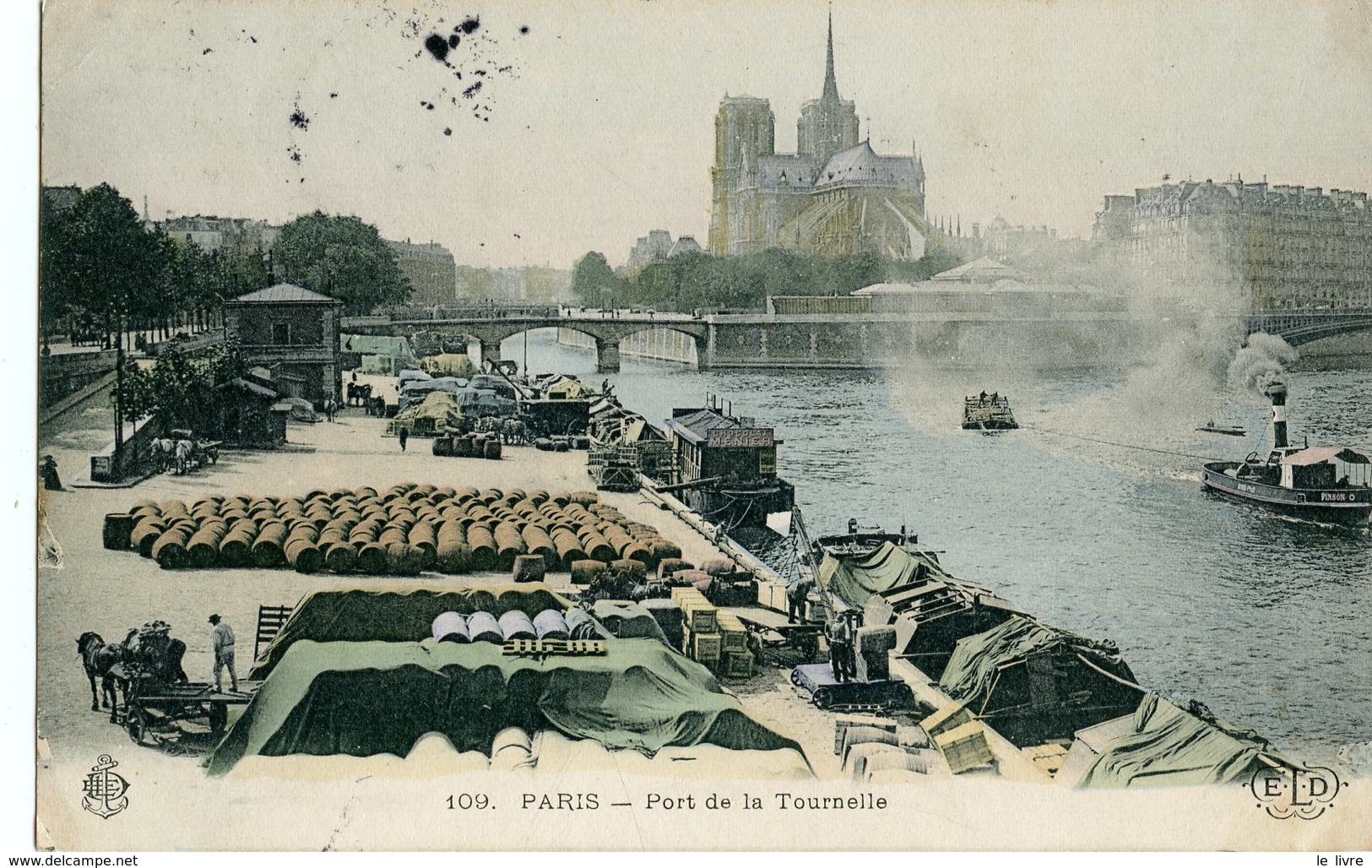 CPA COLORISEE 75 PARIS. PORT DE LA TOURNELLE 1907