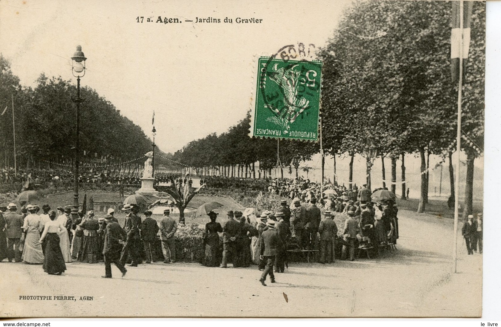 CPA 47 AGEN. JARDINS DU GRAVIER 1910
