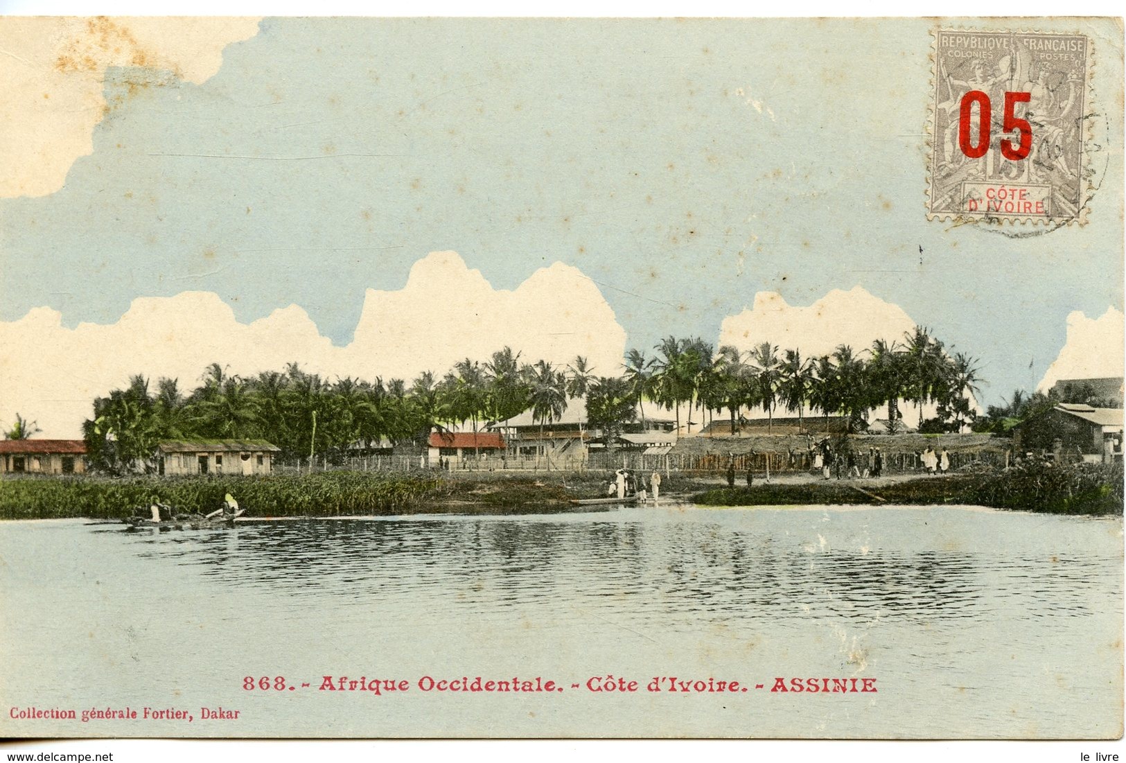 CPA COLORISEE AFRIQUE OCCIDENTALE FRANCAISE CTE-D'IVOIRE. ASSINIE 1913