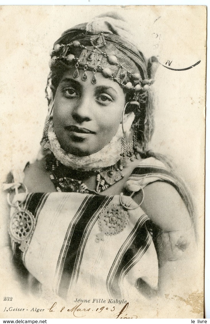 CPA ALGERIE ALGER. JEUNE FILLE KABYLE 1903