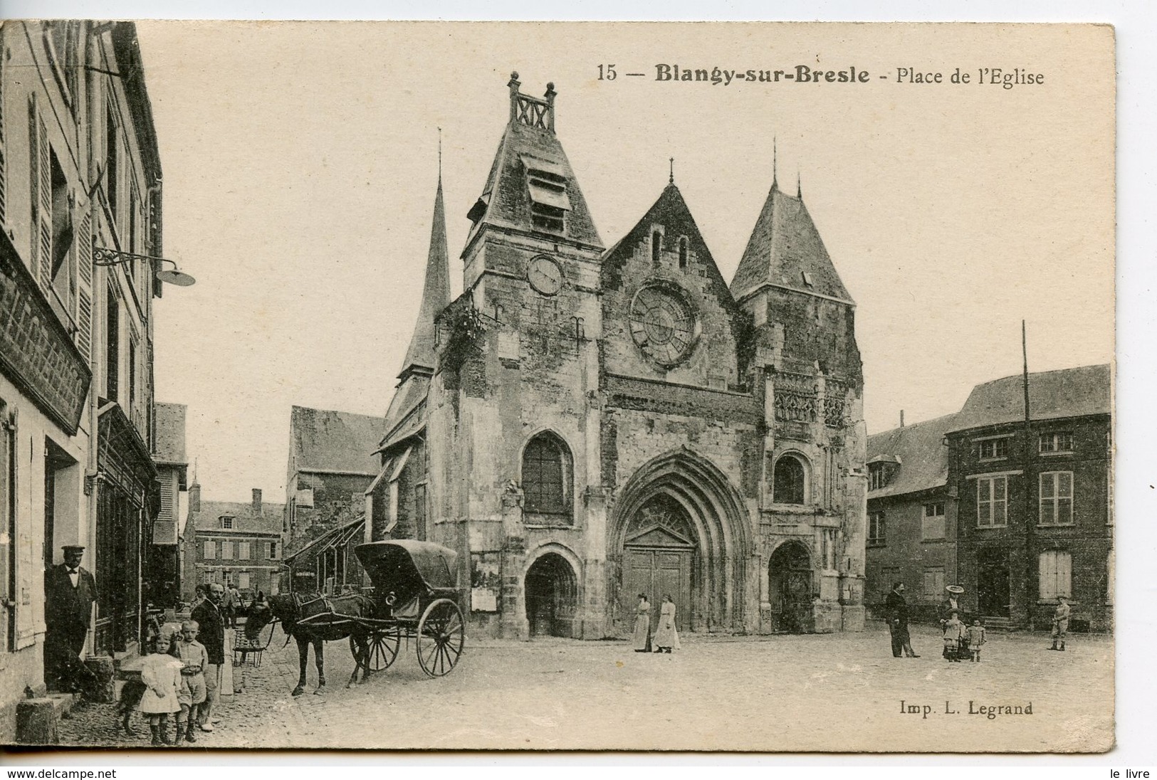 CPA 76 BLANGY-SUR-BRESLE. PLACE DE L'EGLISE