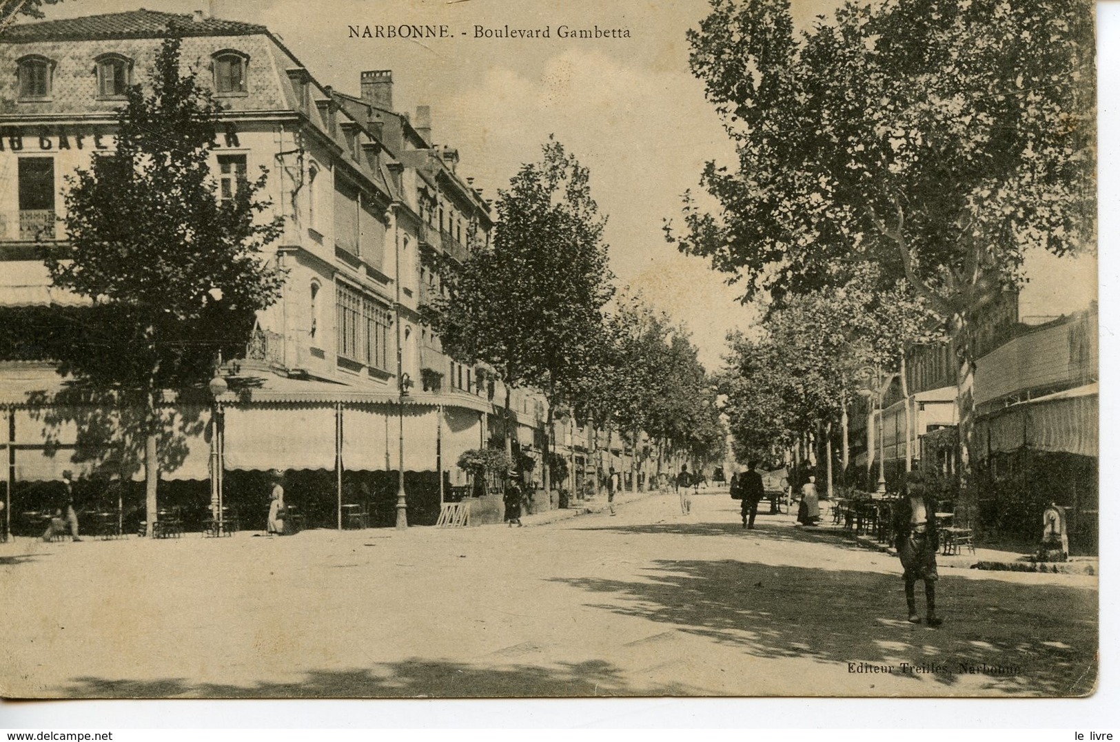 CPA 11 NARBONNE. BOULEVARD GAMBETTA 1907