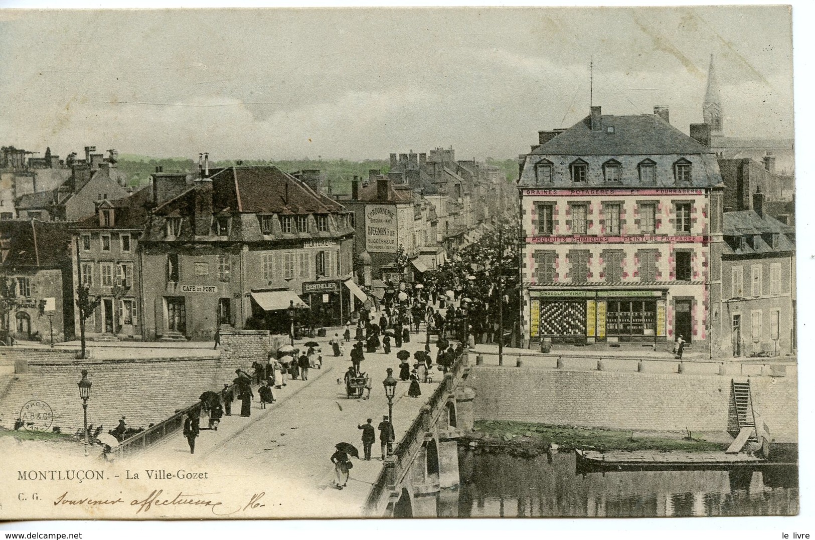 CPA COLORISEE 03 MONTLUCON. LA VILLE-GOZET 1904