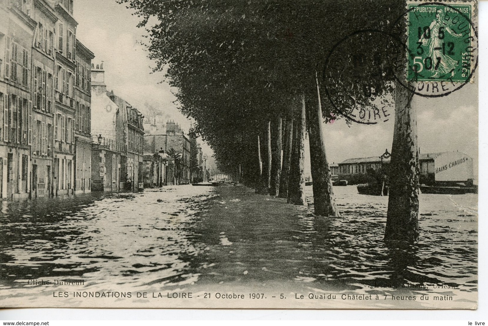 CPA 45 ORLEANS. INONDATIONS DE LA LOIRE 1907. QUAI DU CHATELET