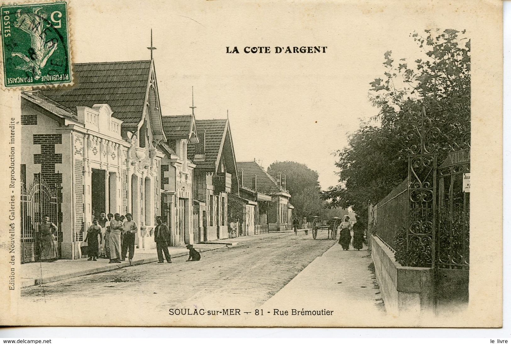 CPA 33 CARTE EN PARTIE DEDOUBLEE. SOULAC-SUR-MER. RUE BREMOUTIER