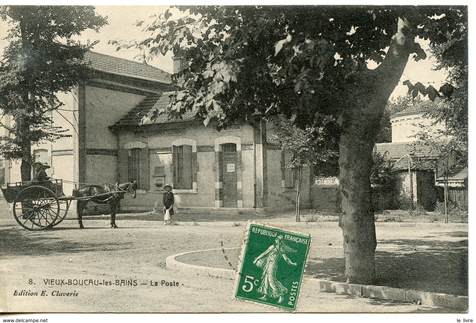 CPA 40 VIEUX-BOUCAU. CARTE EN GRANDE PARTIE DEDOUBLEE. LA POSTE