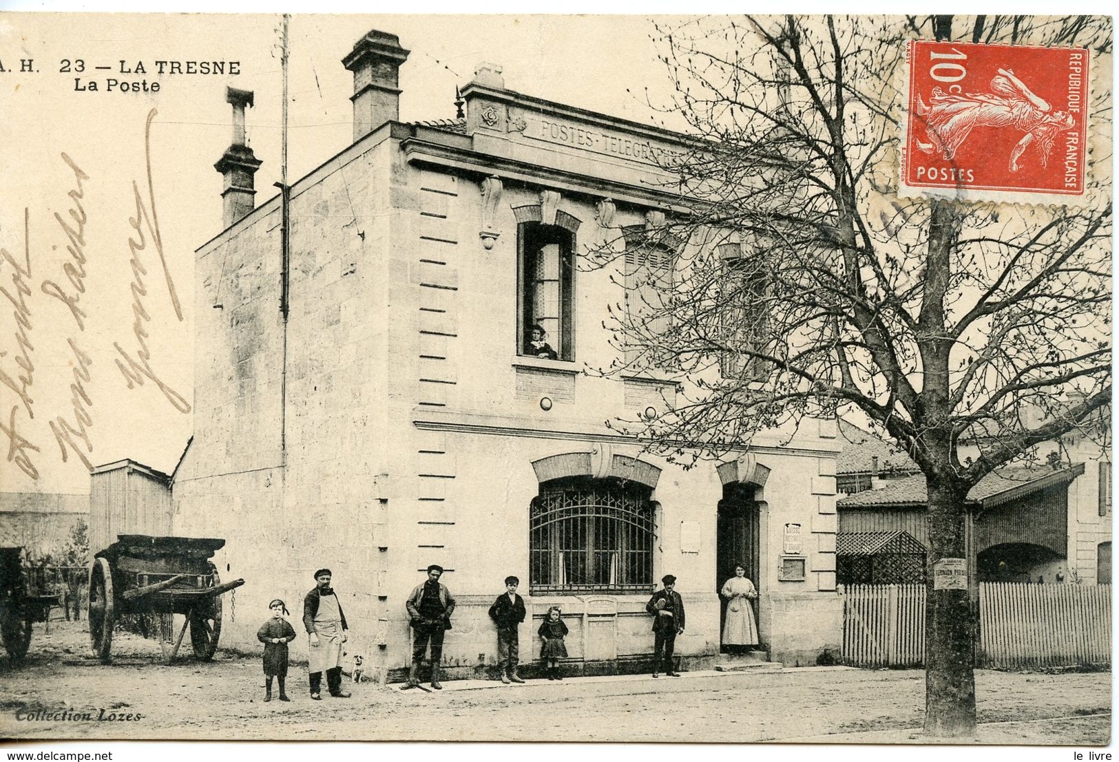 CPA 33 LA TRESNE. CARTE ENTIEREMENT DEDOUBLEE. LA POSTE