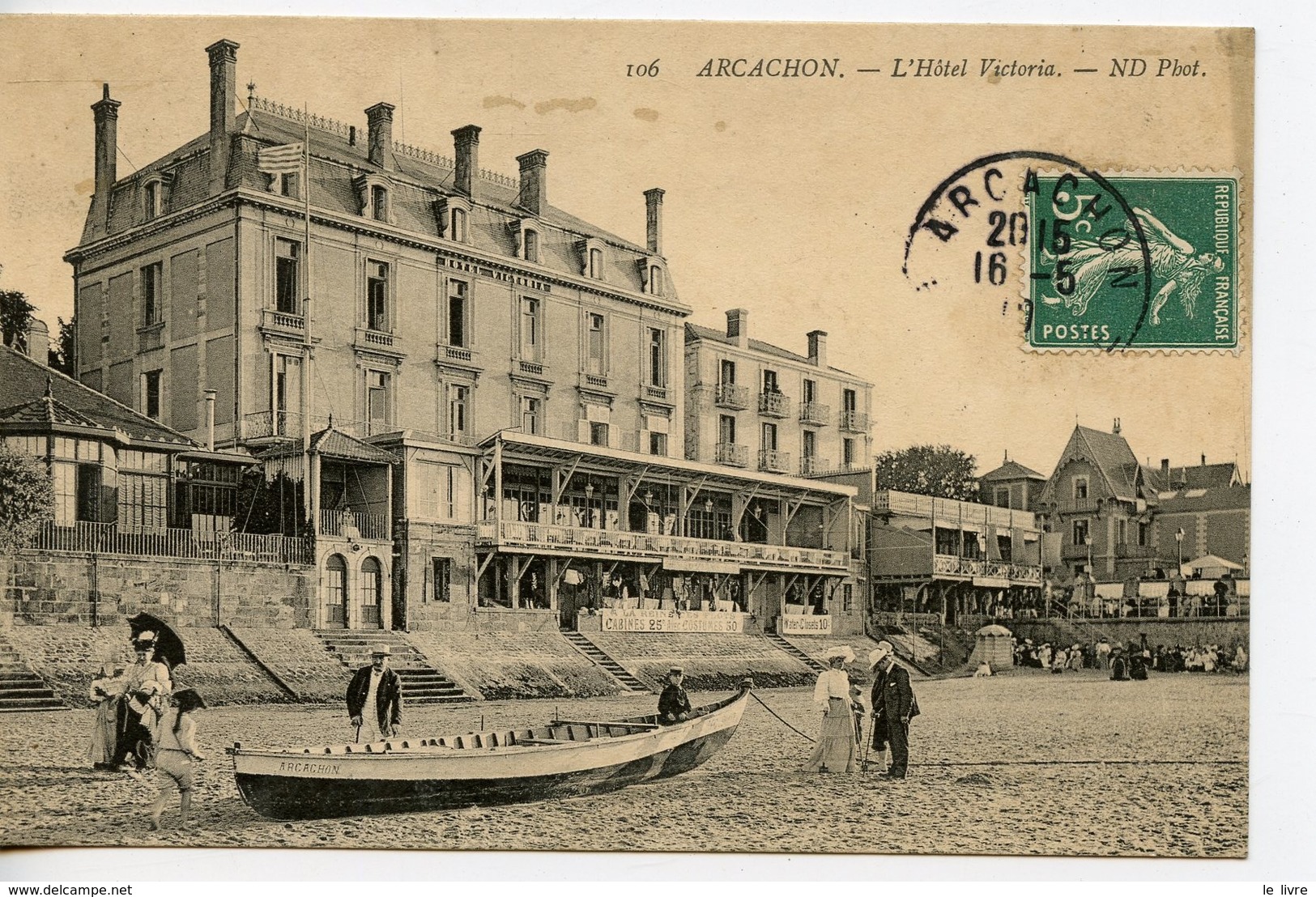CPA ARCACHON. CARTE ENTIEREMENT DEDOUBLEE. L'HOTEL VICTORIA 1910