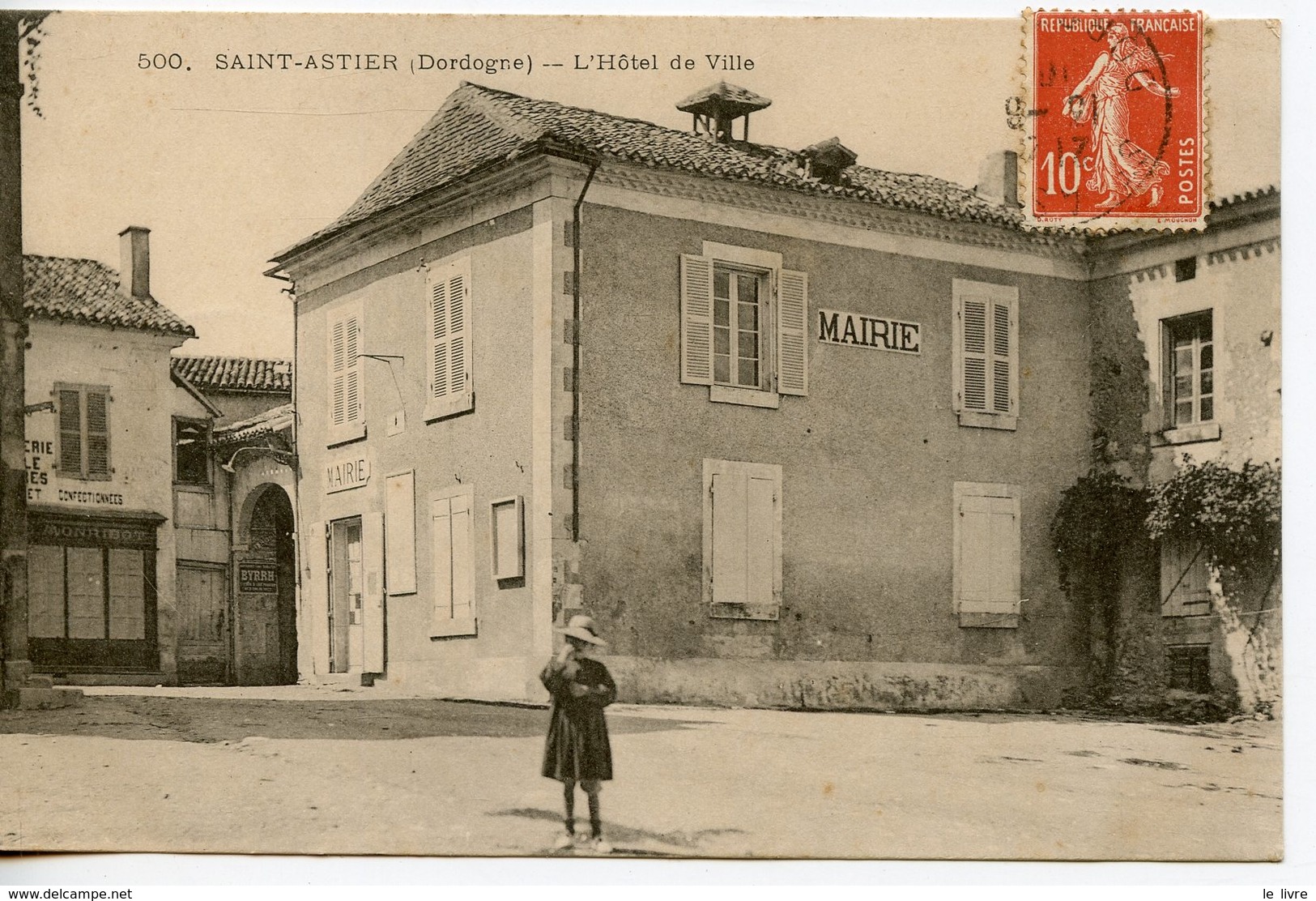 CPA 24 SAINT-ASTIER. L'HOTEL DE VILLE 1917
